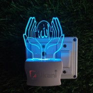 UKANI 3D Allah Ki Dua with 7 color automatic Changing Light For Home bedroom Gift  Cafe Office Valentine Gift  size (3 inch )
