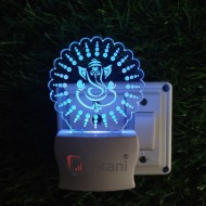 UKANI 3D Ganesha In Chakra with 7 color automatic Changing Light For Home bedroom Gift  Cafe Office Valentine Gift  size (3 inch )