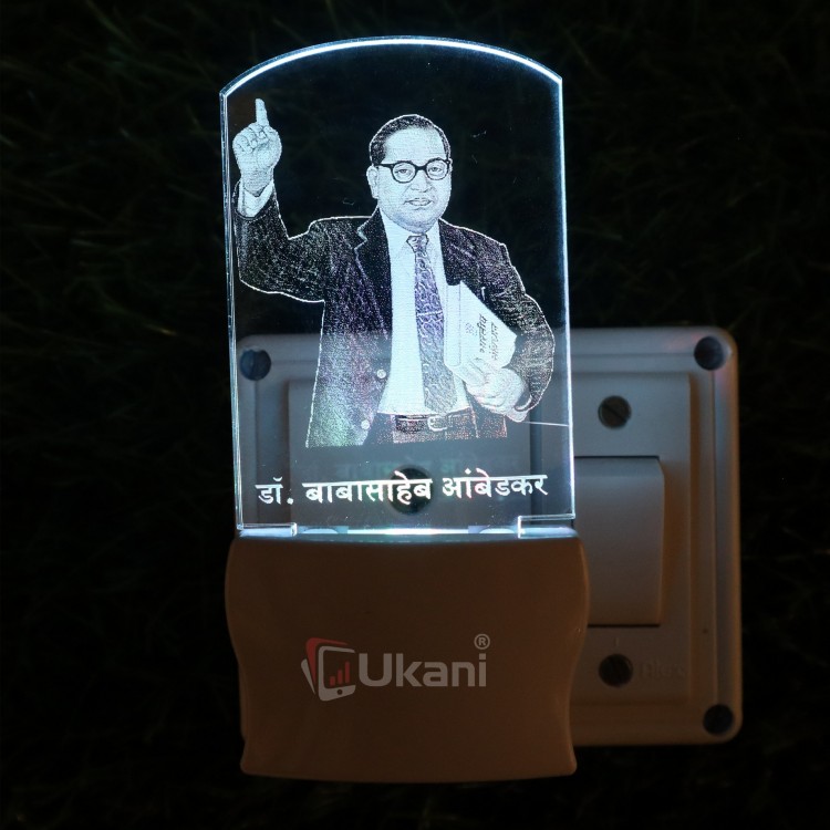 UKANI 3D Dr. Baba Saheb Ambedkar Design with 7 color automatic Changing Light For Home bedroom Gift  Cafe Office Valentine Gift  size (3 inch )