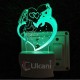 UKANI 3D  Love Couple with heart  Night lamp with 7 color automatic Changing Light For Home bedroom Gift  Cafe Office Valentine Gift 