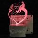 UKANI 3D  Love Couple with heart  Night lamp with 7 color automatic Changing Light For Home bedroom Gift  Cafe Office Valentine Gift 
