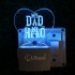 UKANI 3D  MY DAD MY HERO  Night lamp with 7 color automatic Changing Light For Home bedroom Gift  Cafe Office Valentine Gift  size (3 inch )