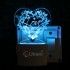 UKANI 3D  Love Heart  Night lamp with 7 color automatic Changing Light For Home bedroom Gift  Cafe Office Valentine Gift  