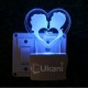 UKANI 3D  Romantic  couple Love you Forever  Night lamp with 7 color automatic Changing Light For Home bedroom Gift  Cafe Office Valentine Gift  size (3 inch )