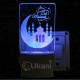 UKANI 3D  Ramdan Kareem Night lamp with 7 color automatic Changing Light For Home bedroom Gift  Cafe Office Valentine Gift  size (3 inch )