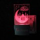 UKANI 3D eid  mubarak Night lamp with 7 color automatic Changing Light For Home bedroom Gift  Cafe Office Valentine Gift  size (3 inch )