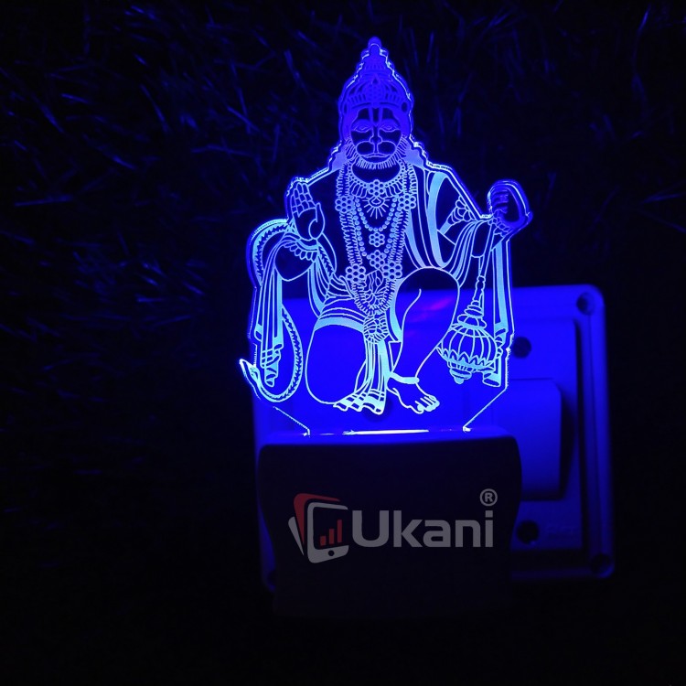 UKANI 3D  God Hanumanji Maharaj  Night lamp with 7 color automatic Changing Light For Home bedroom Gift  Cafe Office Valentine Gift  size (3 inch )