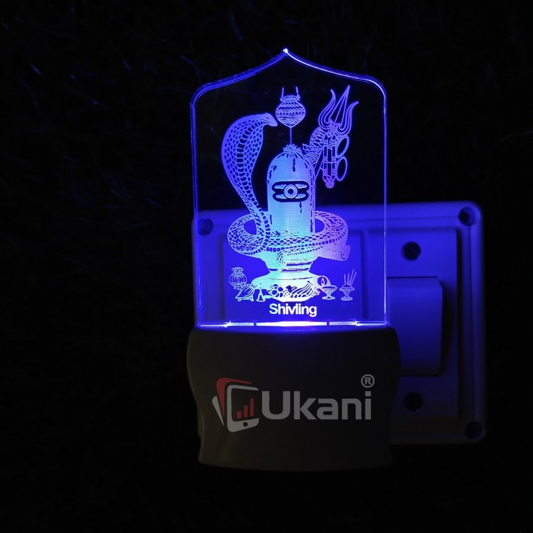 UKANI 3D  God Shiv ling  Night lamp with 7 color automatic Changing Light For Home bedroom Gift  Cafe Office Valentine Gift  size (3 inch )