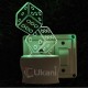 UKANI 3D 2 Dice Night lamp with 7 color automatic Changing Light For Home bedroom Gift  Cafe Office Valentine Gift  size (3 inch ) 